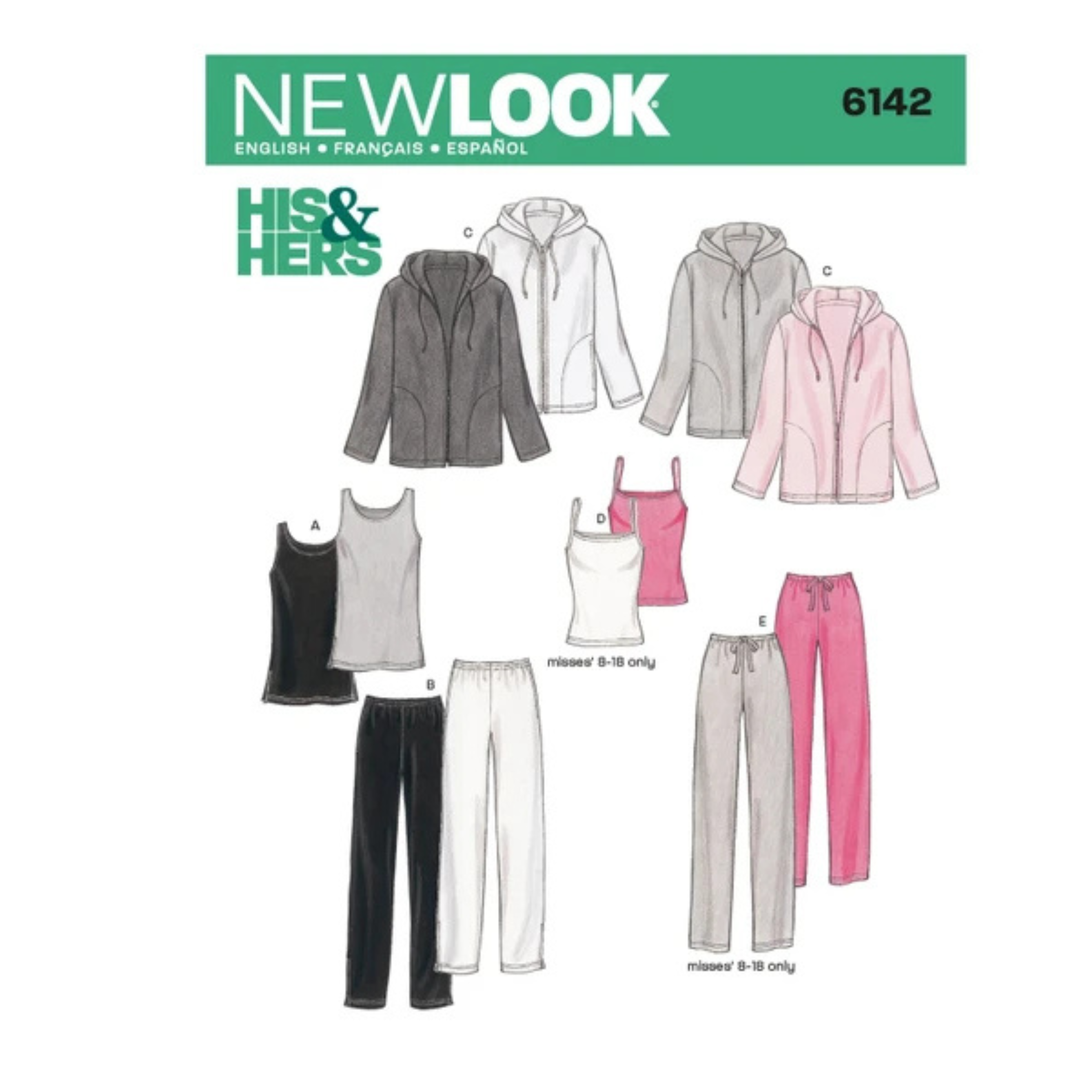 New Look - 6142 hettegenser, joggebukser og singlet, str. XS-XL