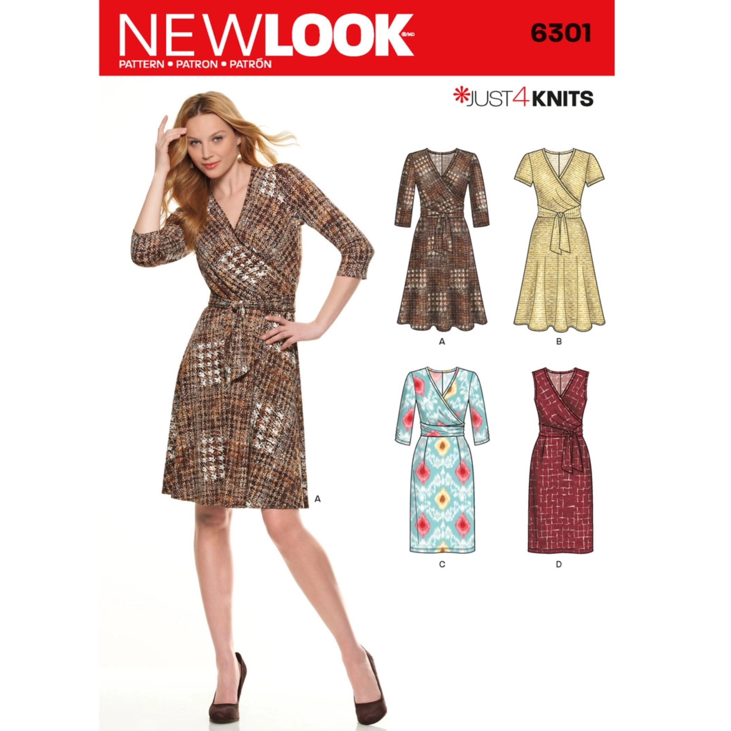 New Look - 6301  Dame Omslagskjole str. 34-46
