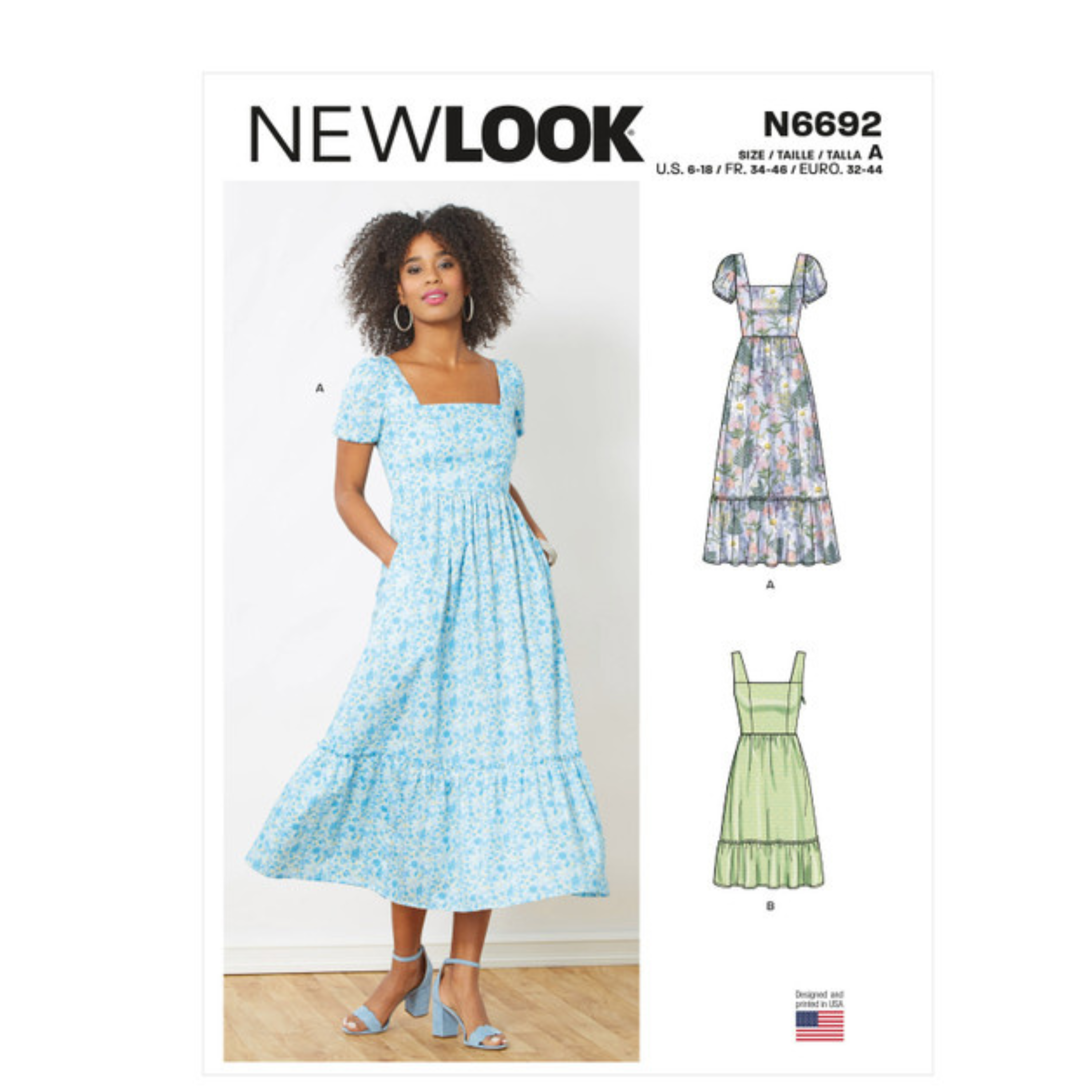 New Look - 6692  Dame kjole med forskjellige lengder str. 32-44