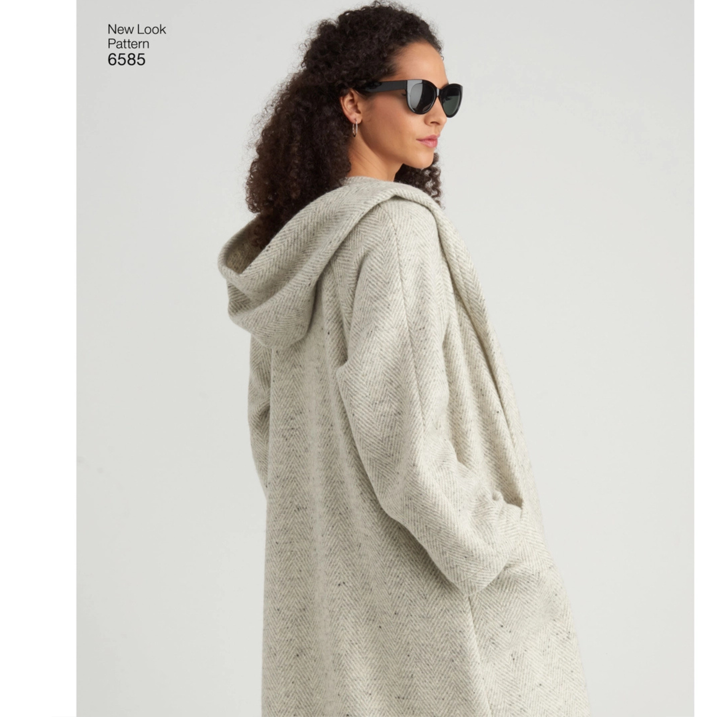 New Look - 6585  Dame Lang og kort kåpe med hette og lommer  str. XS-XL