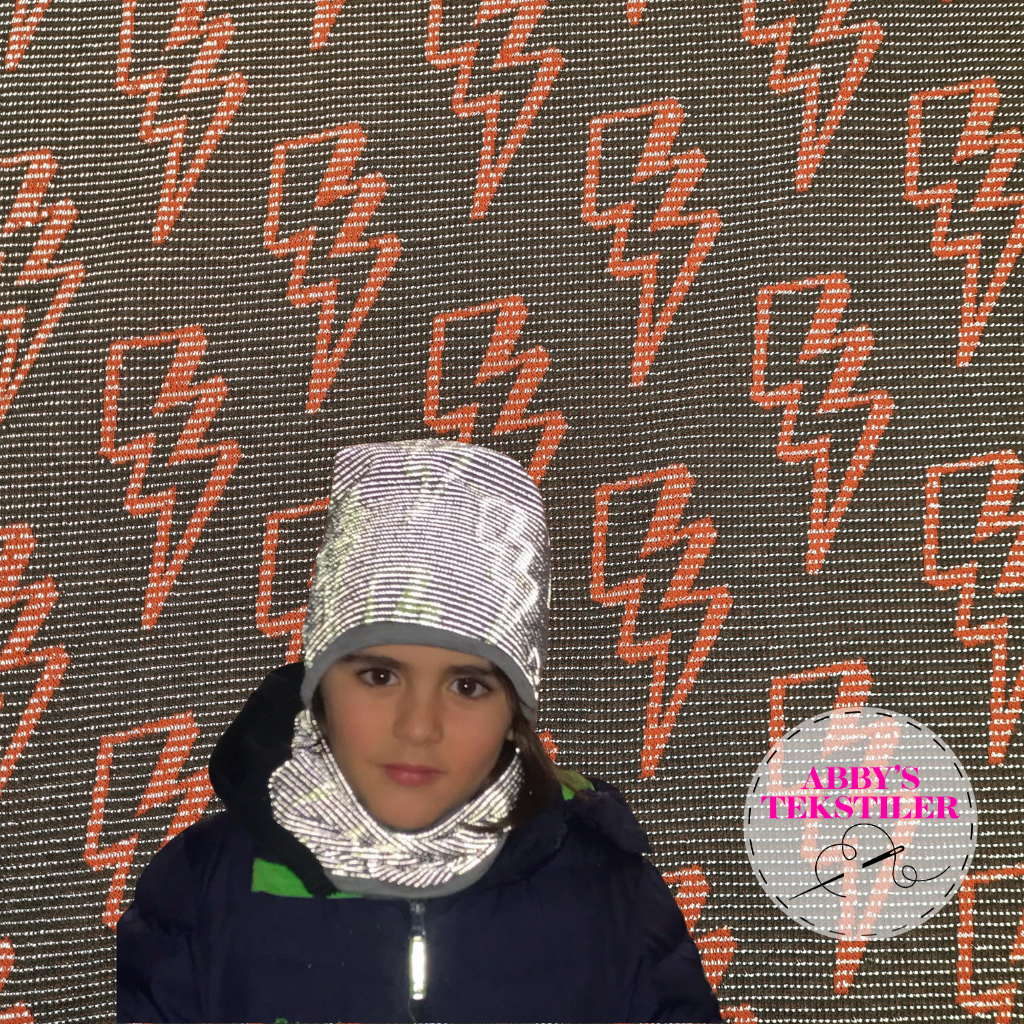 Økologisk Jacquard jersey  - Refleks oransje