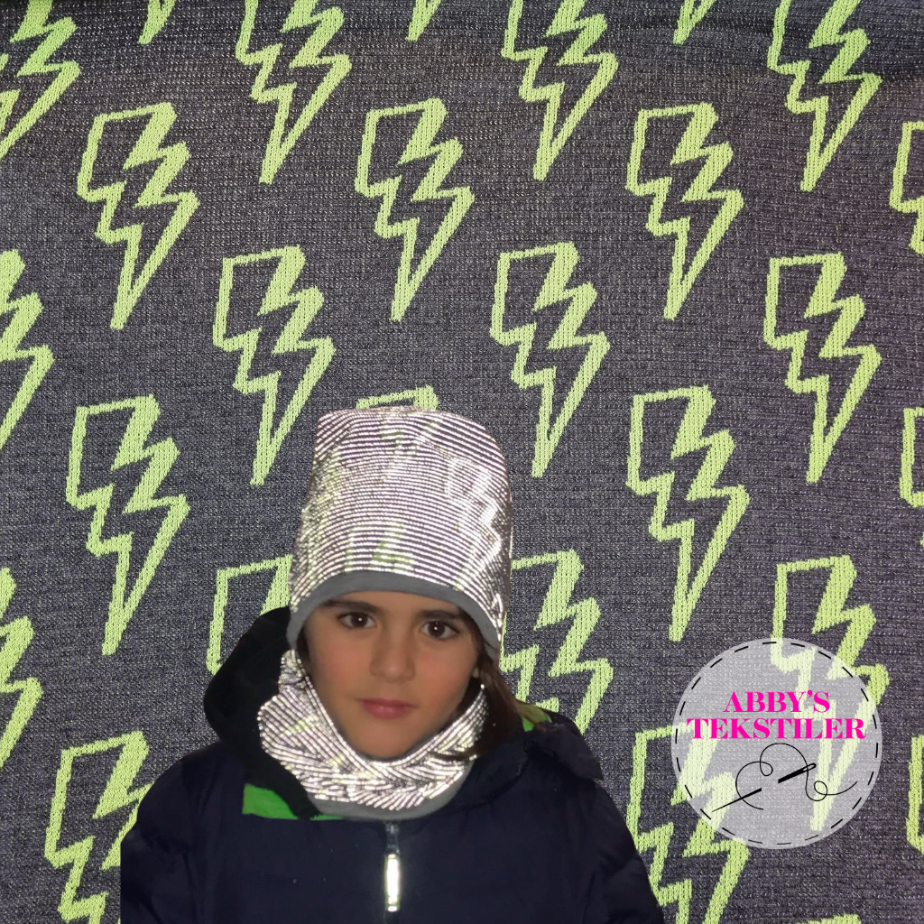 Økologisk Jacquard jersey  - Refleks gul