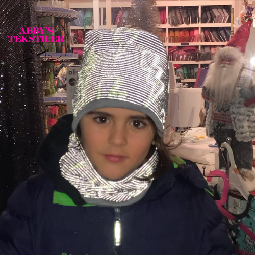 Økologisk Jacquard jersey  - Refleks oransje