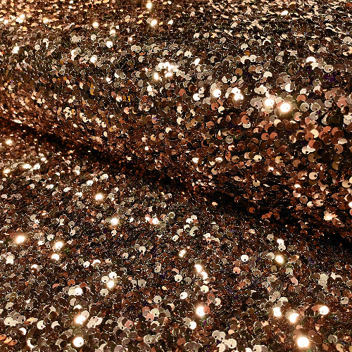 Paljettstoff - Bronse, med god stretch