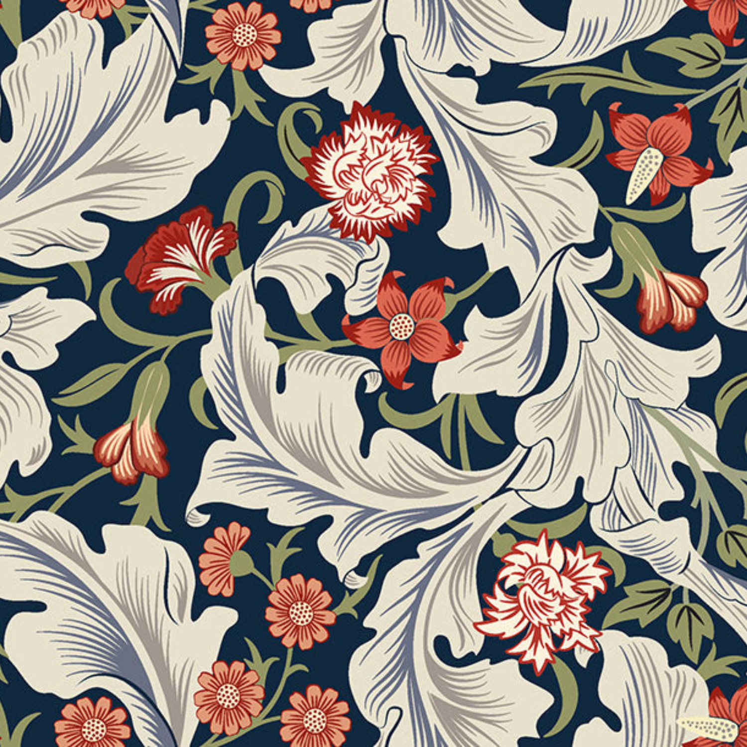 Panama kanvas - digital blomster