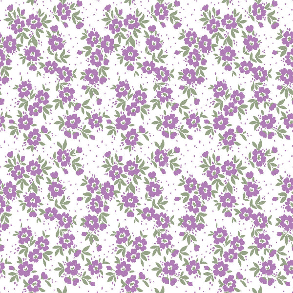 Poplin Bomull - Jenny små Blomster lilla