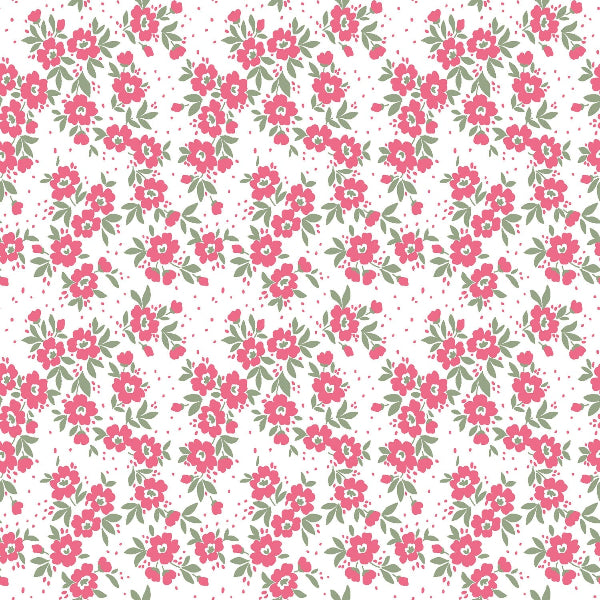 Poplin Bomull - Jenny små Blomster rosa