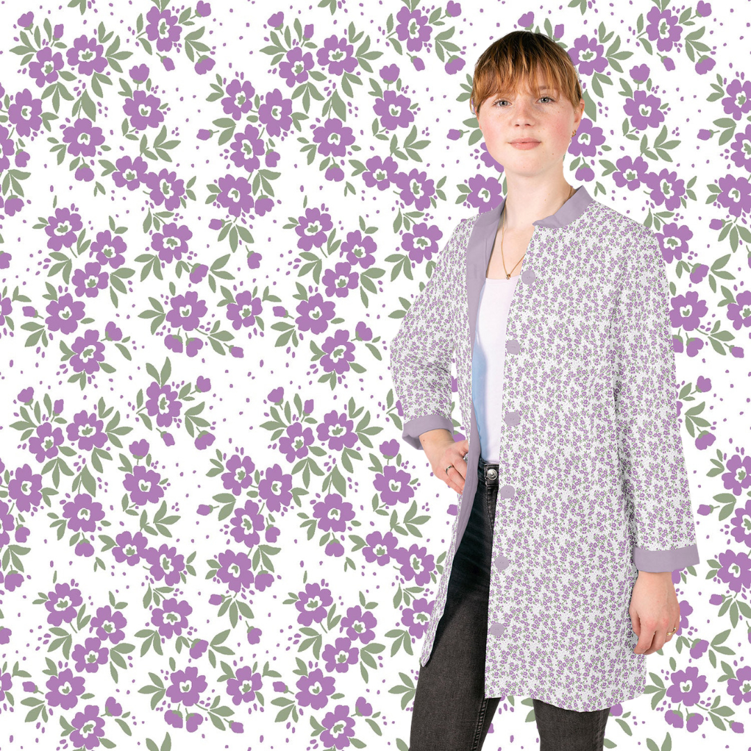 Poplin Bomull - Jenny små Blomster lilla