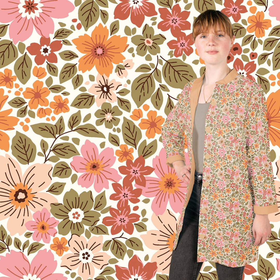 Poplin Bomull - Mia blomster