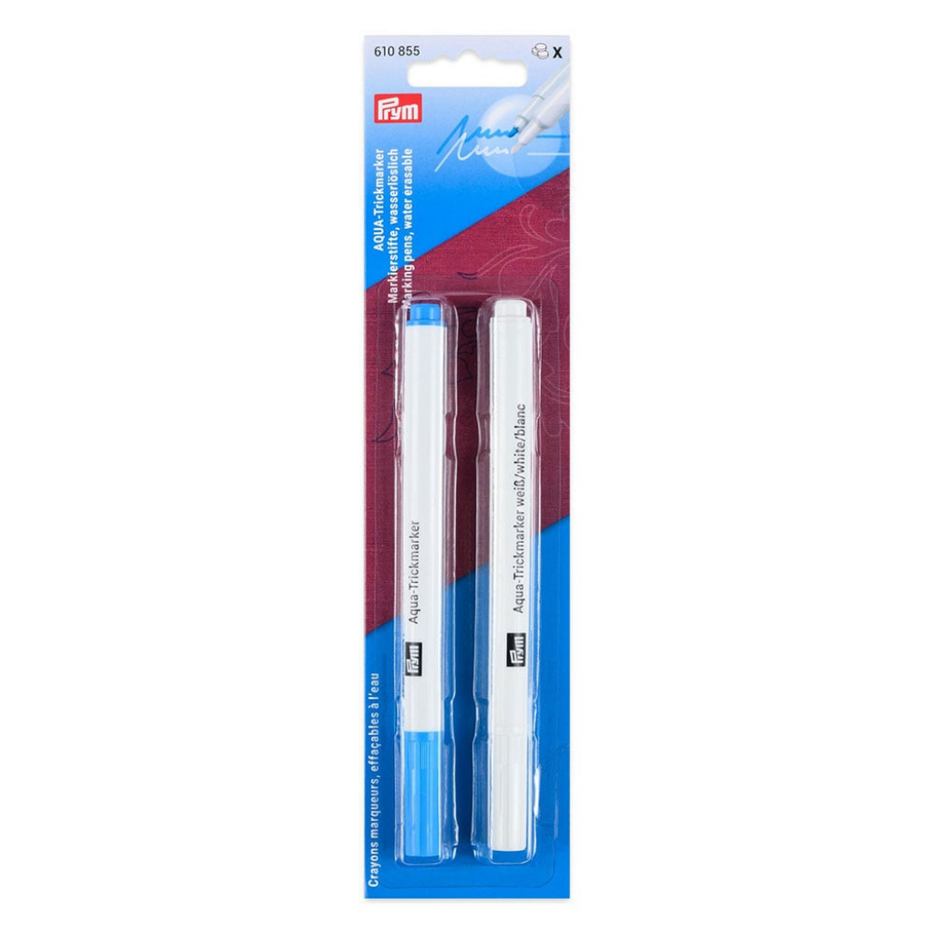 Prym Aqua Marker vannløselig – turkis/hvit – 2stk