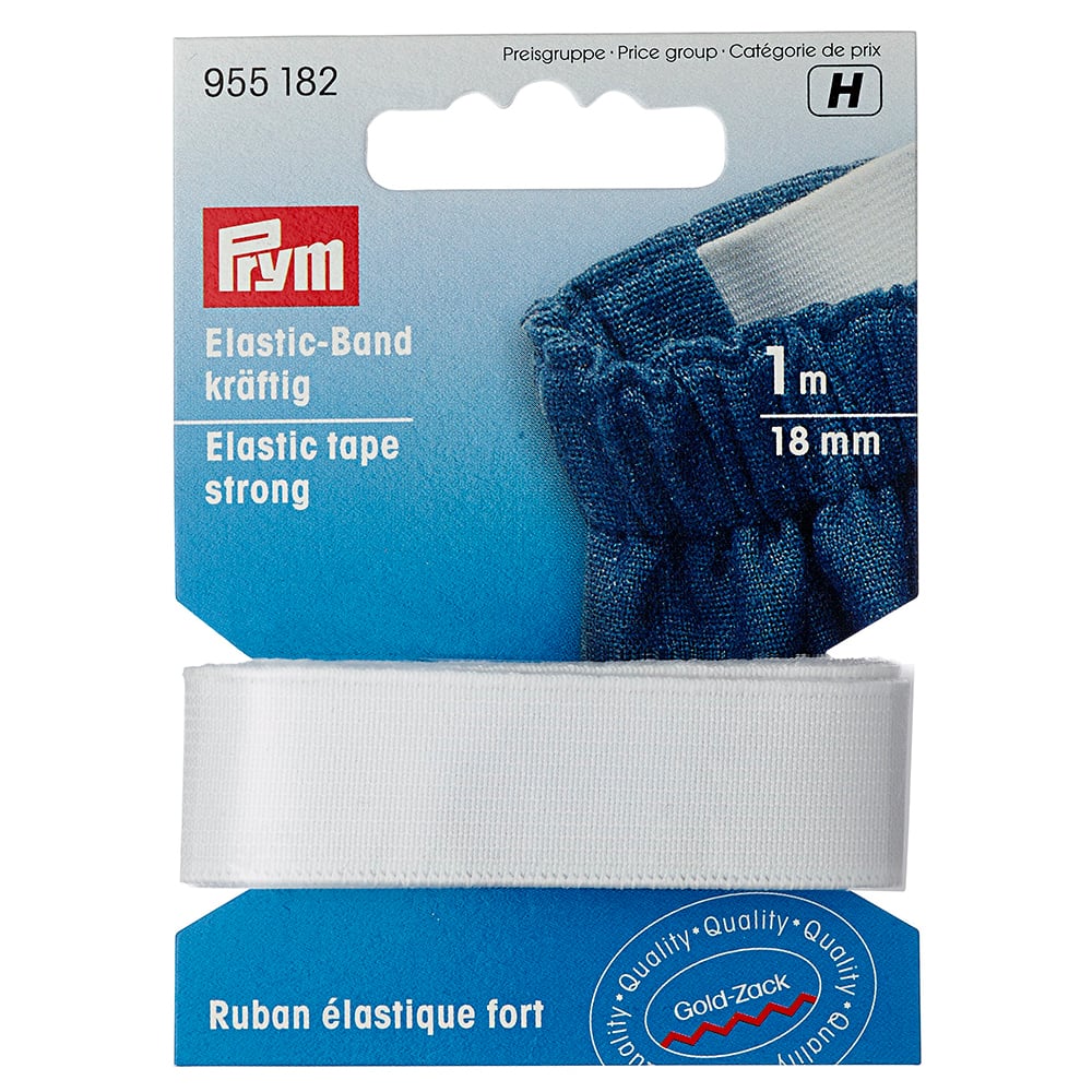 Prym Elastisk bånd – Sterk – 1m – 18mm Hvit