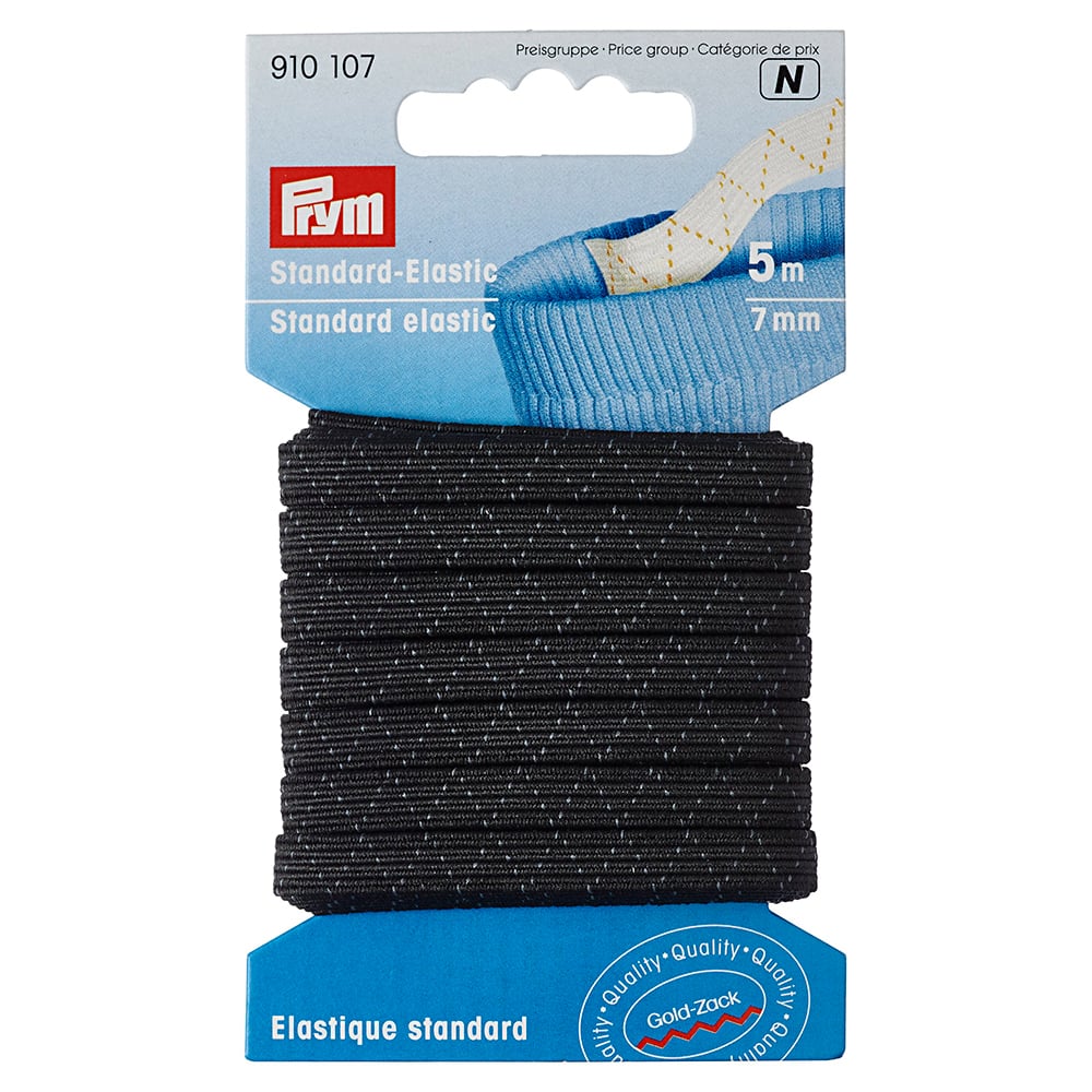 Prym Elastisk strikk 7mmx5m – Sort (buksestrikk