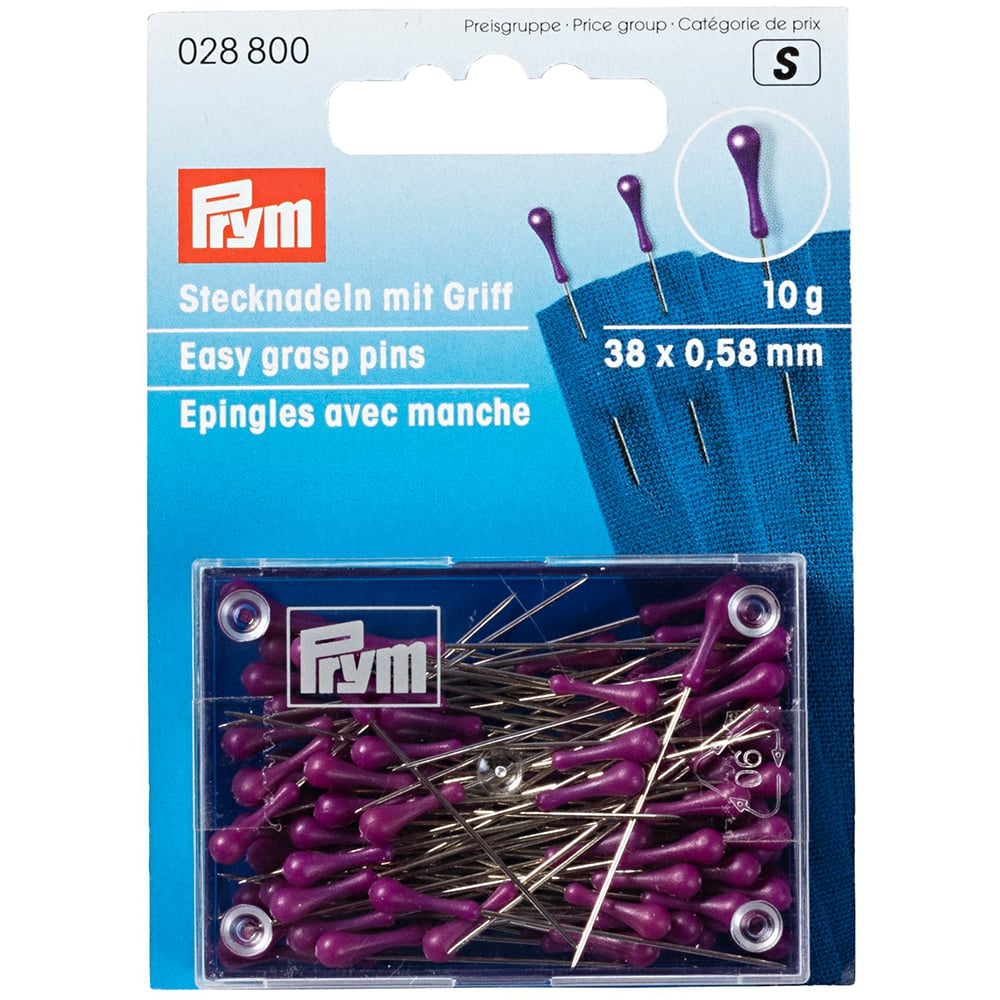 Prym Easy grasp nåler 38mm sølv m/lilla