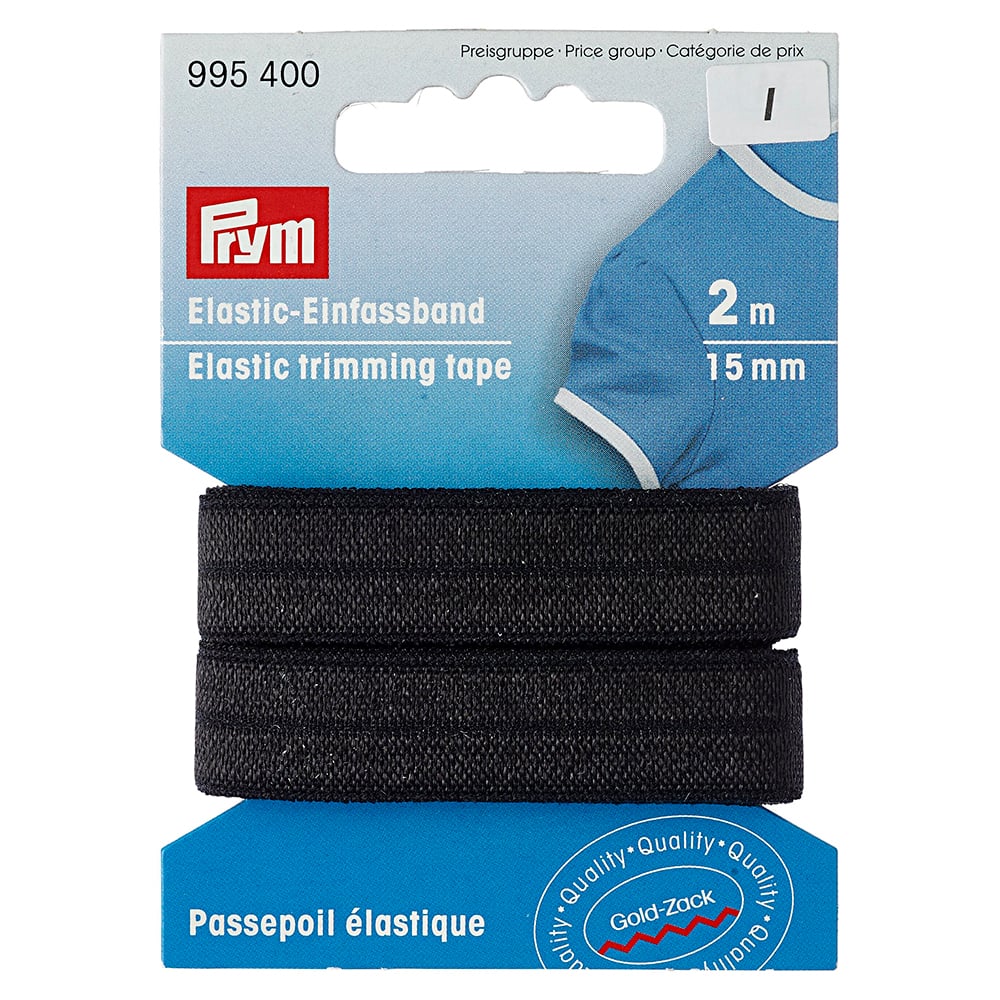 Prym Elastic Foldeelastikk  – 15mm Sort