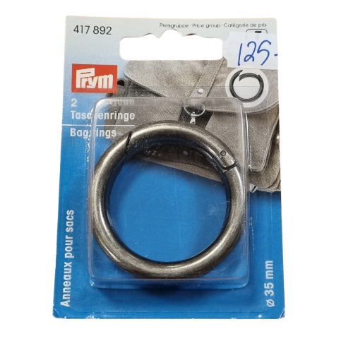 Prym Ring Karabinkrok 35mm, Antikk Svart 2stk