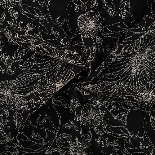 Bomull Voile - Broderi Deluxe, Svart