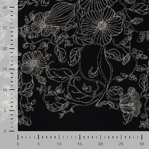Bomull Voile - Broderi Deluxe, Svart