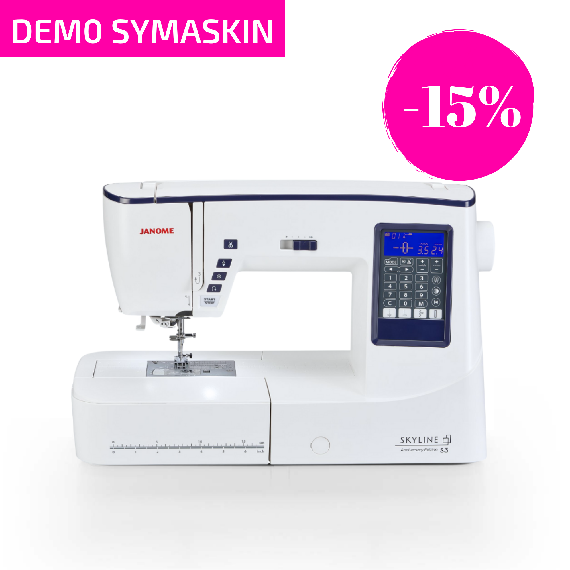 TILBUD Utstillingsmodell -  Janome Skyline S3 - Anniversary Edition