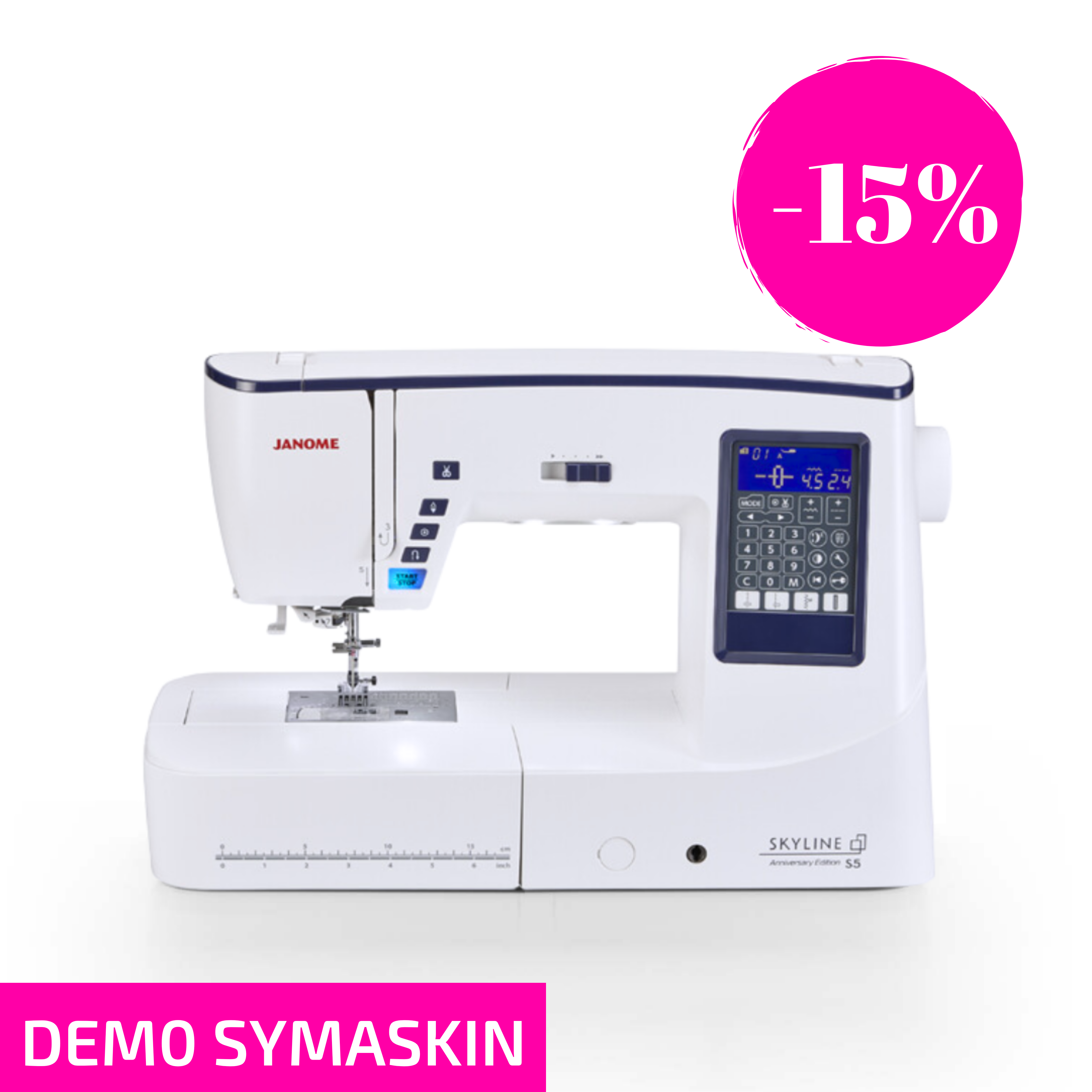 TILBUD Utstillingsmodell - Janome Skyline S5 - Anniversary Edition