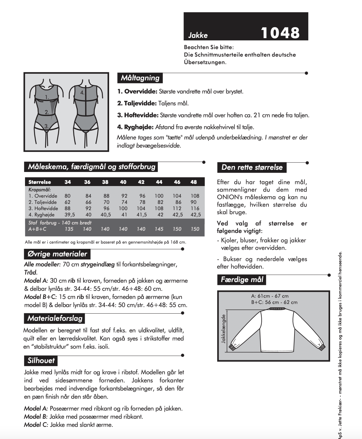 Onion 1048 - Bomber Jakke, Str. 34-48