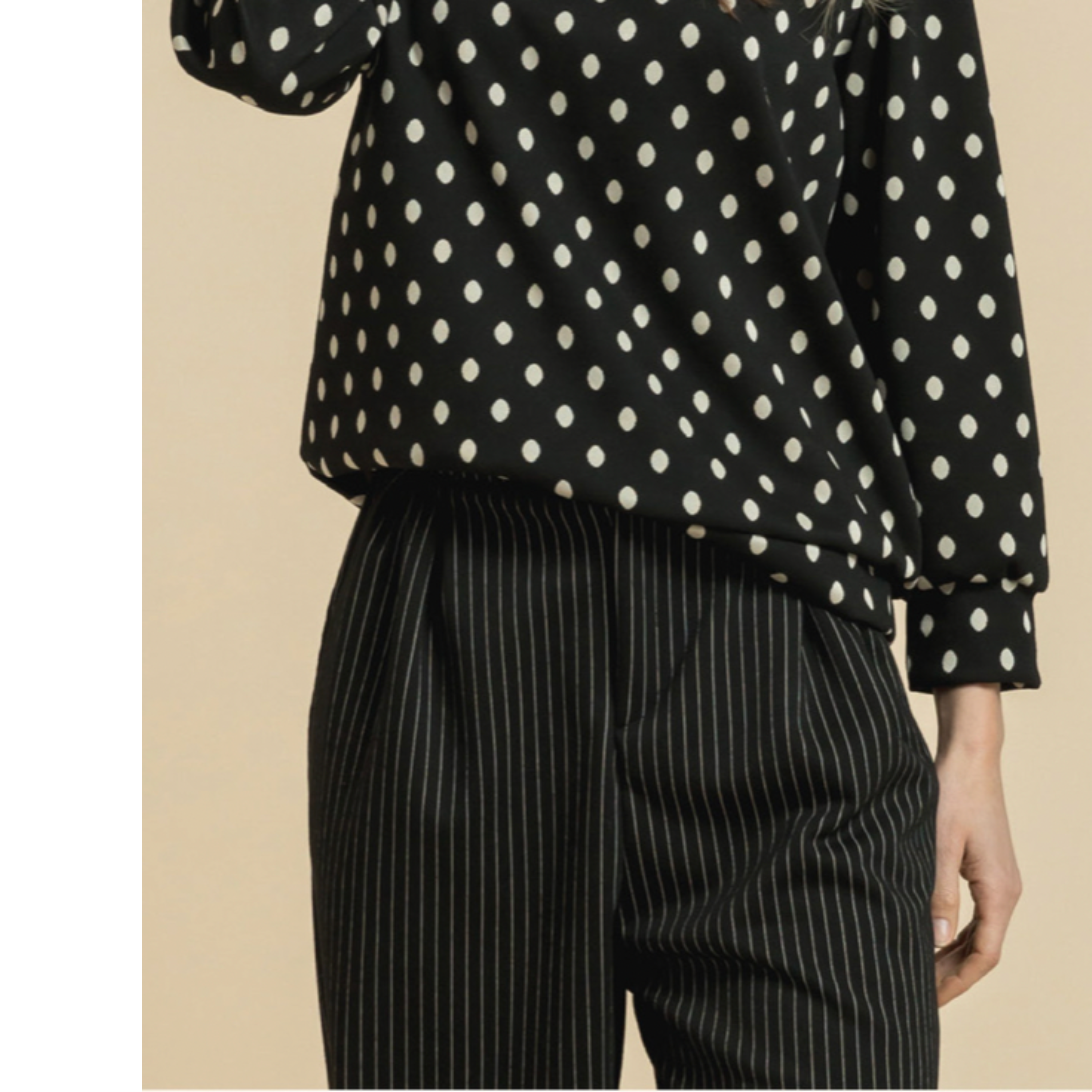 Stripet Jacquard -stretch - svart