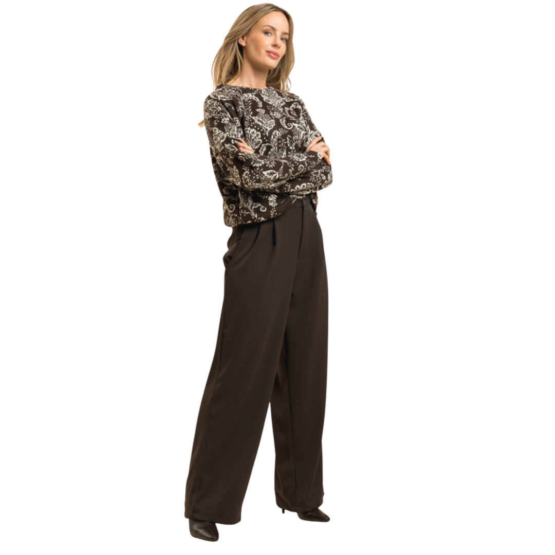 Twill 2-veis Stretch - Brunmelert