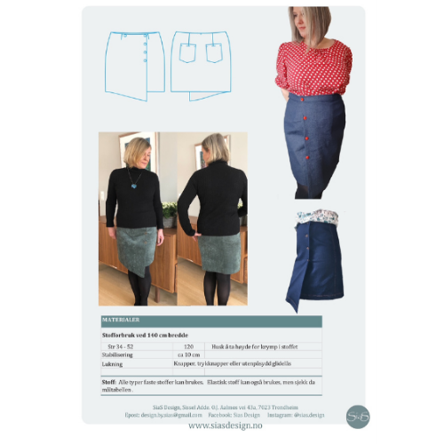 SiaS Design - Cora omslagskjørt papirmønster