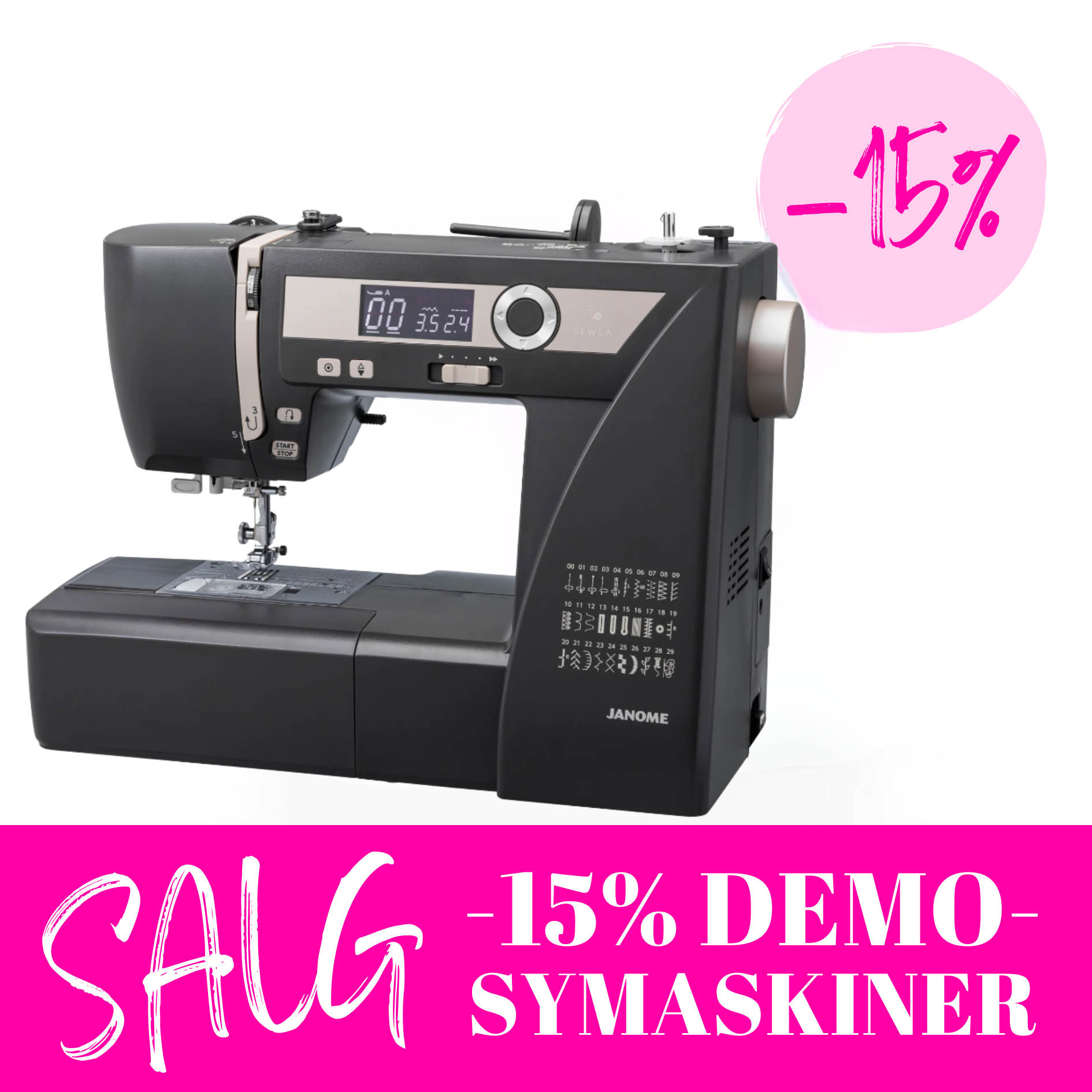 Utstillingsmodell  - Janome SewLA Inkl. sybord