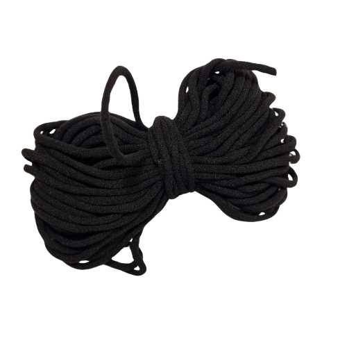 Veldig mykt rundstrikk, 3 mm - svart 10meter/pakke