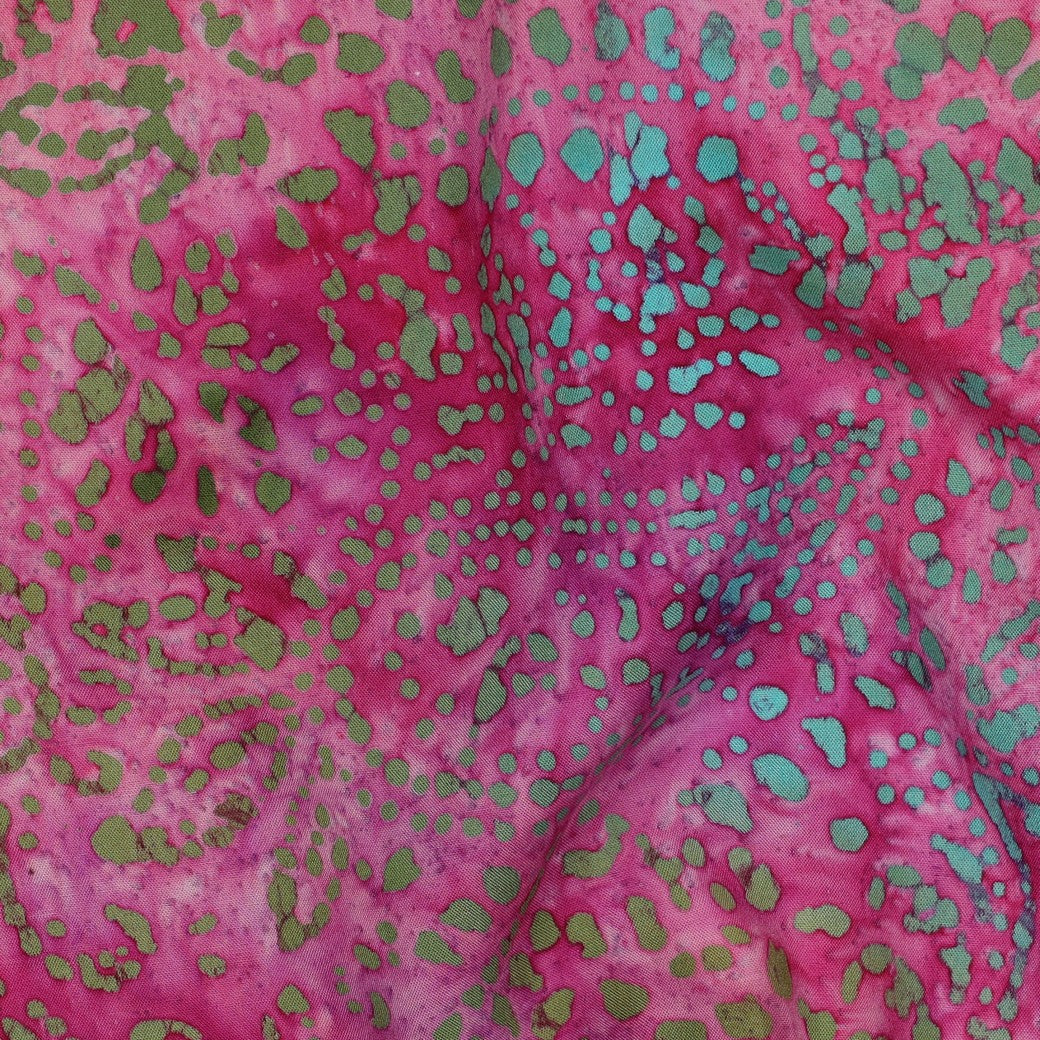Vevd Viskose - Batikk, Rosa Bær