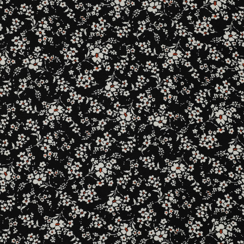 Vevd Viskose - Radiance Små Blomster, Svart