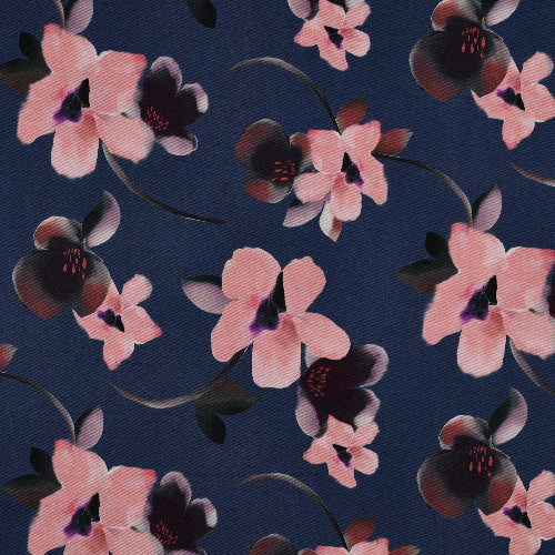 Vevd Viskose med Stretch - Kim Blomster