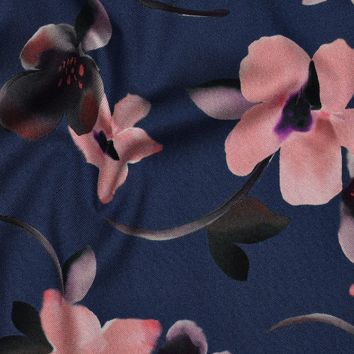 Vevd Viskose med Stretch - Kim Blomster