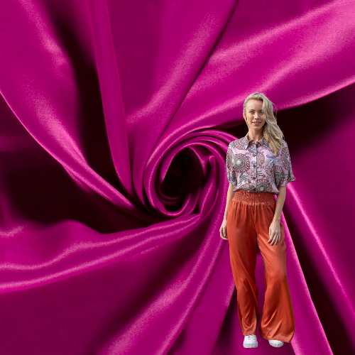 Viskose Sateng - Fuksia