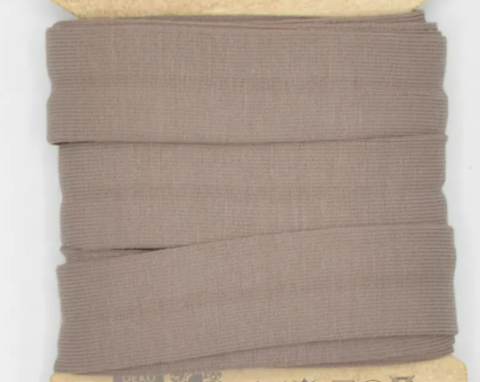 Jersey skråbånd taupe (grå-brun) 20mm 3meter