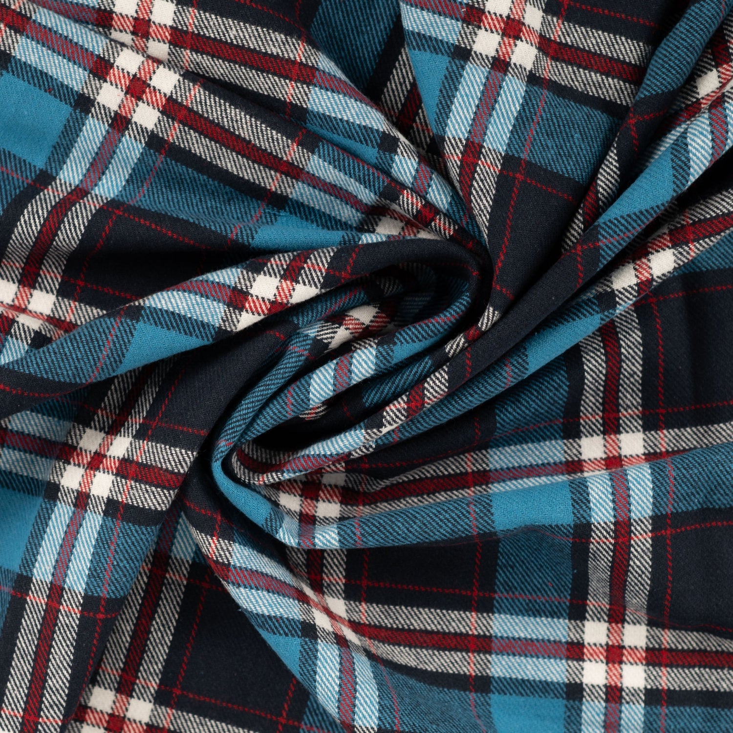 Yarn Dyed Flanell- Ruter, Aqua