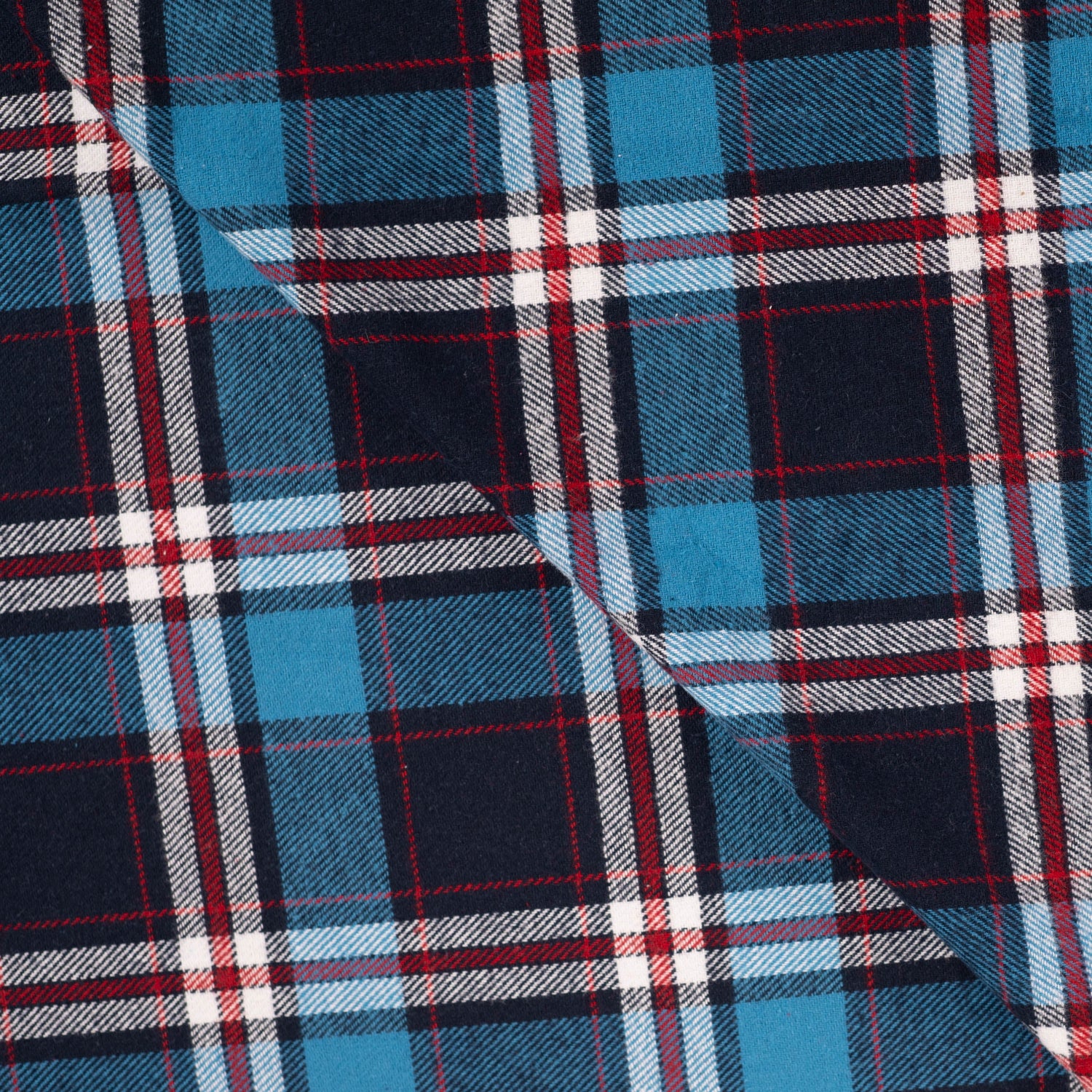 Yarn Dyed Flanell- Ruter, Aqua