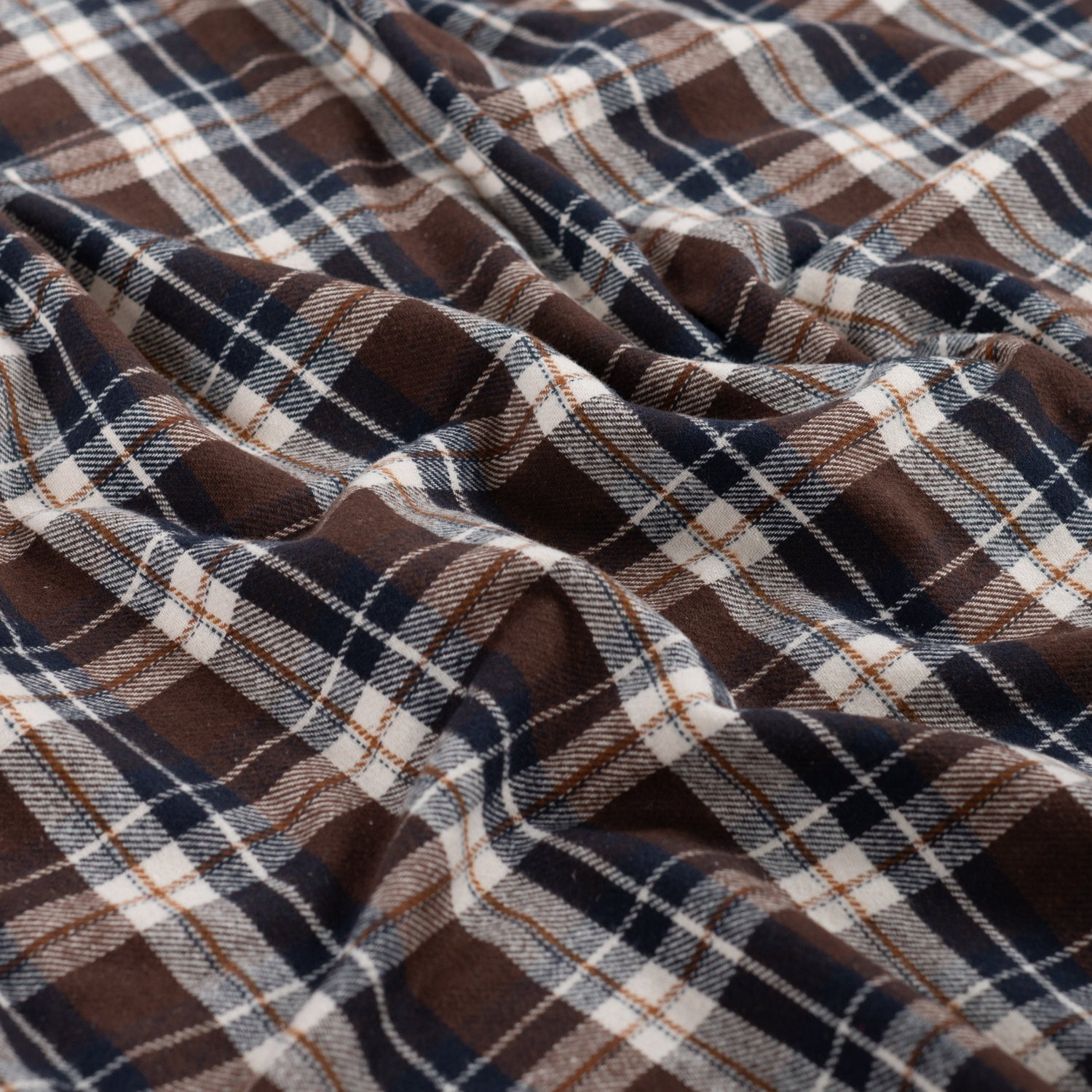 Yarn Dyed Flanell- Ruter, Brun