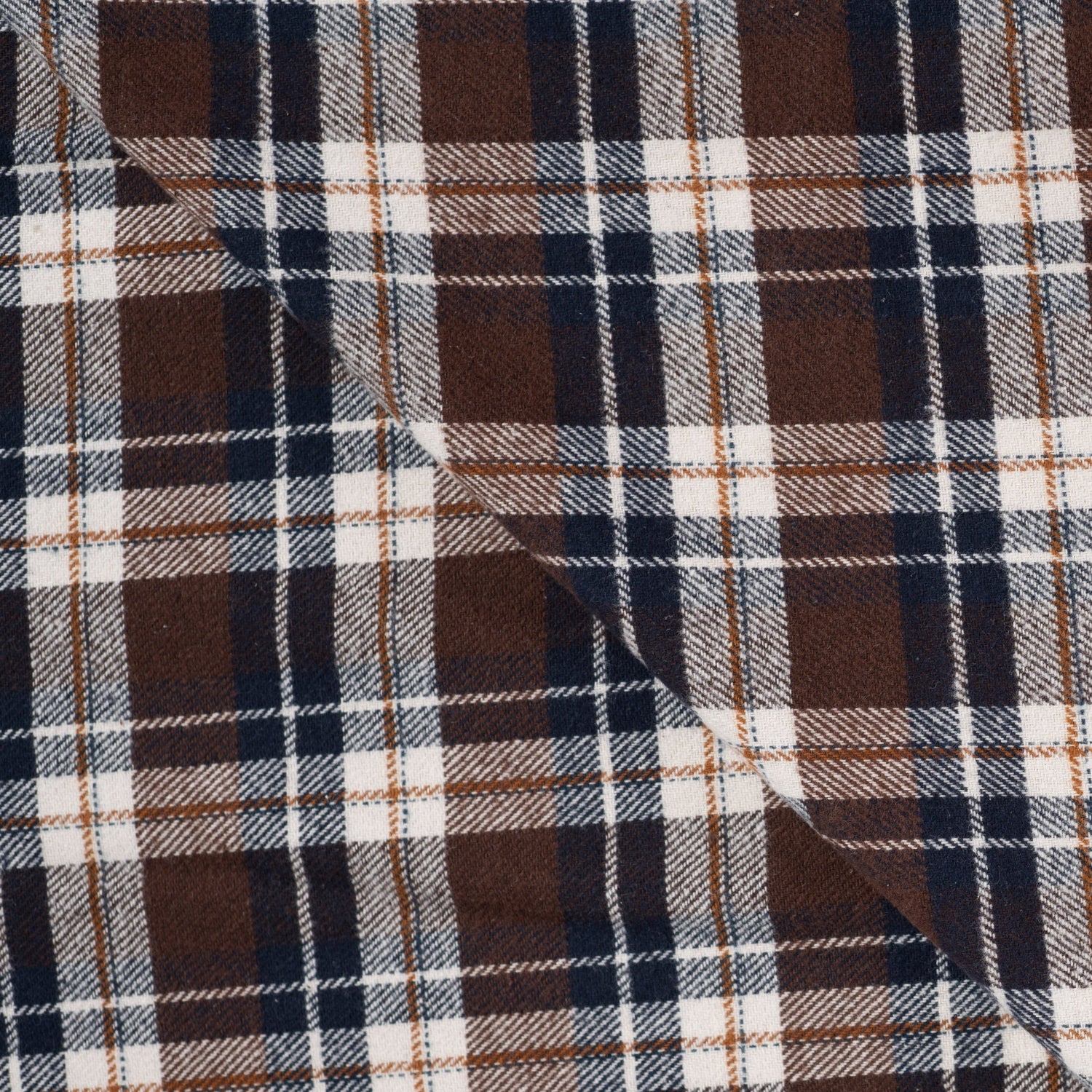 Yarn Dyed Flanell- Ruter, Brun