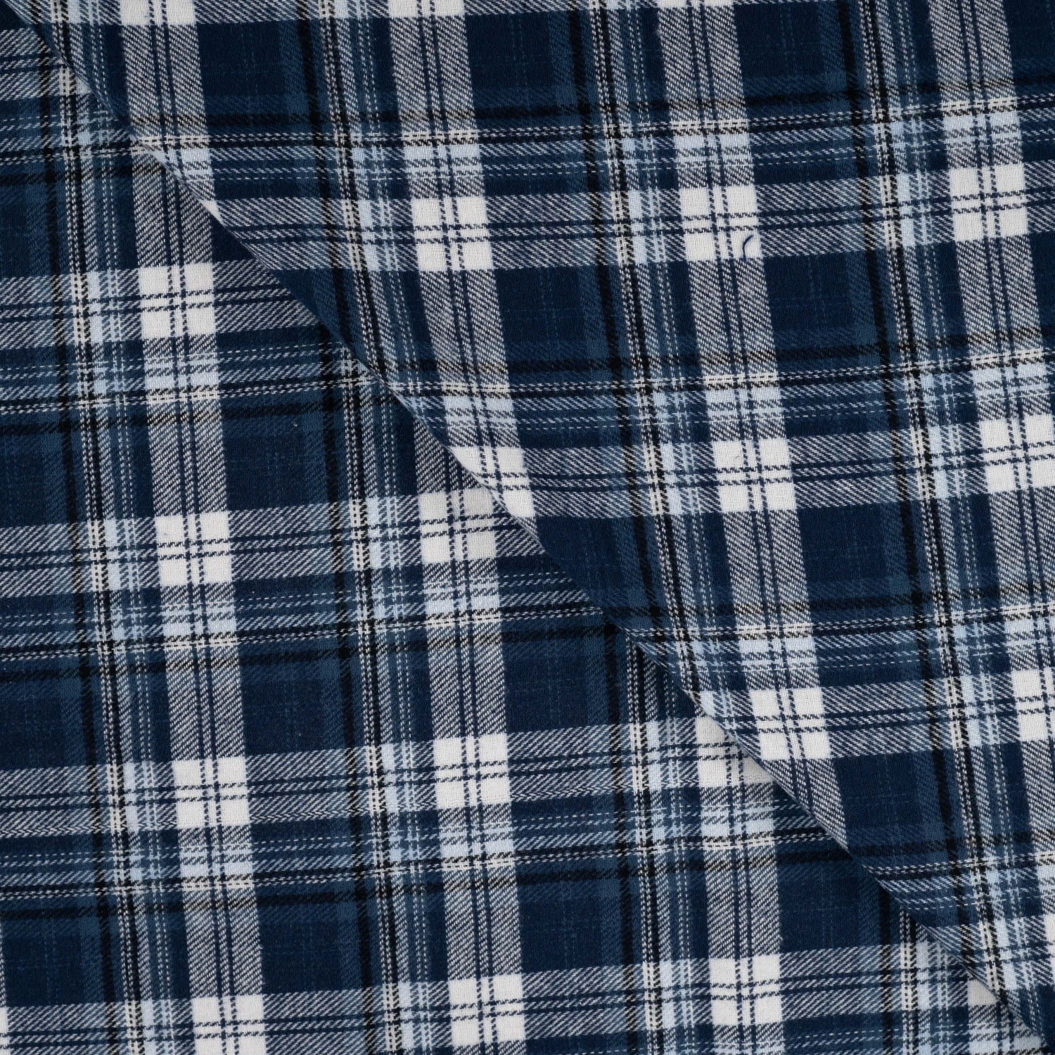 Yarn Dyed Flanell- Ruter, Mørk Blå
