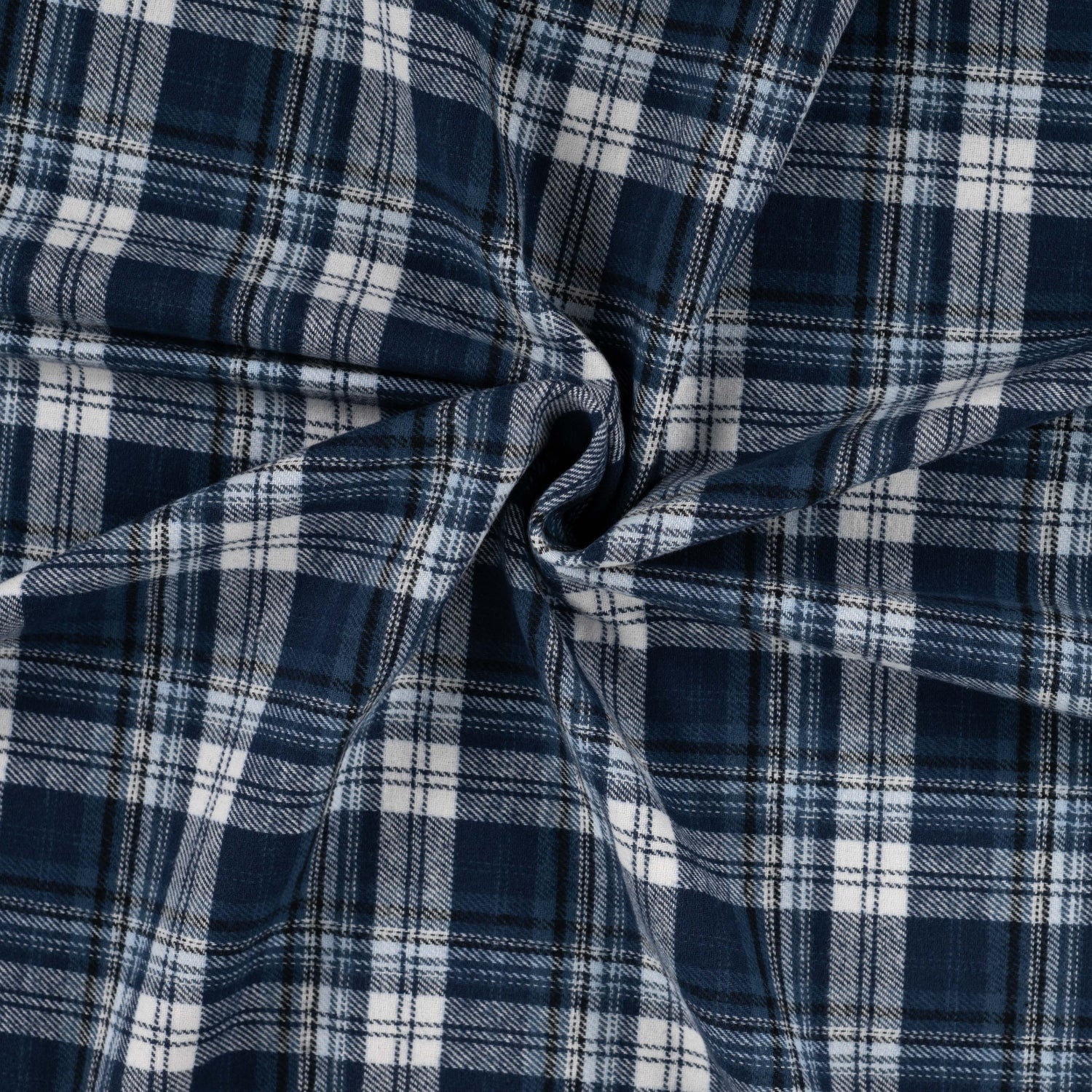 Yarn Dyed Flanell- Ruter, Mørk Blå