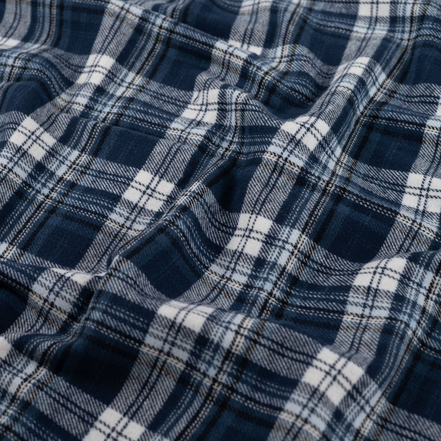 Yarn Dyed Flanell- Ruter, Mørk Blå