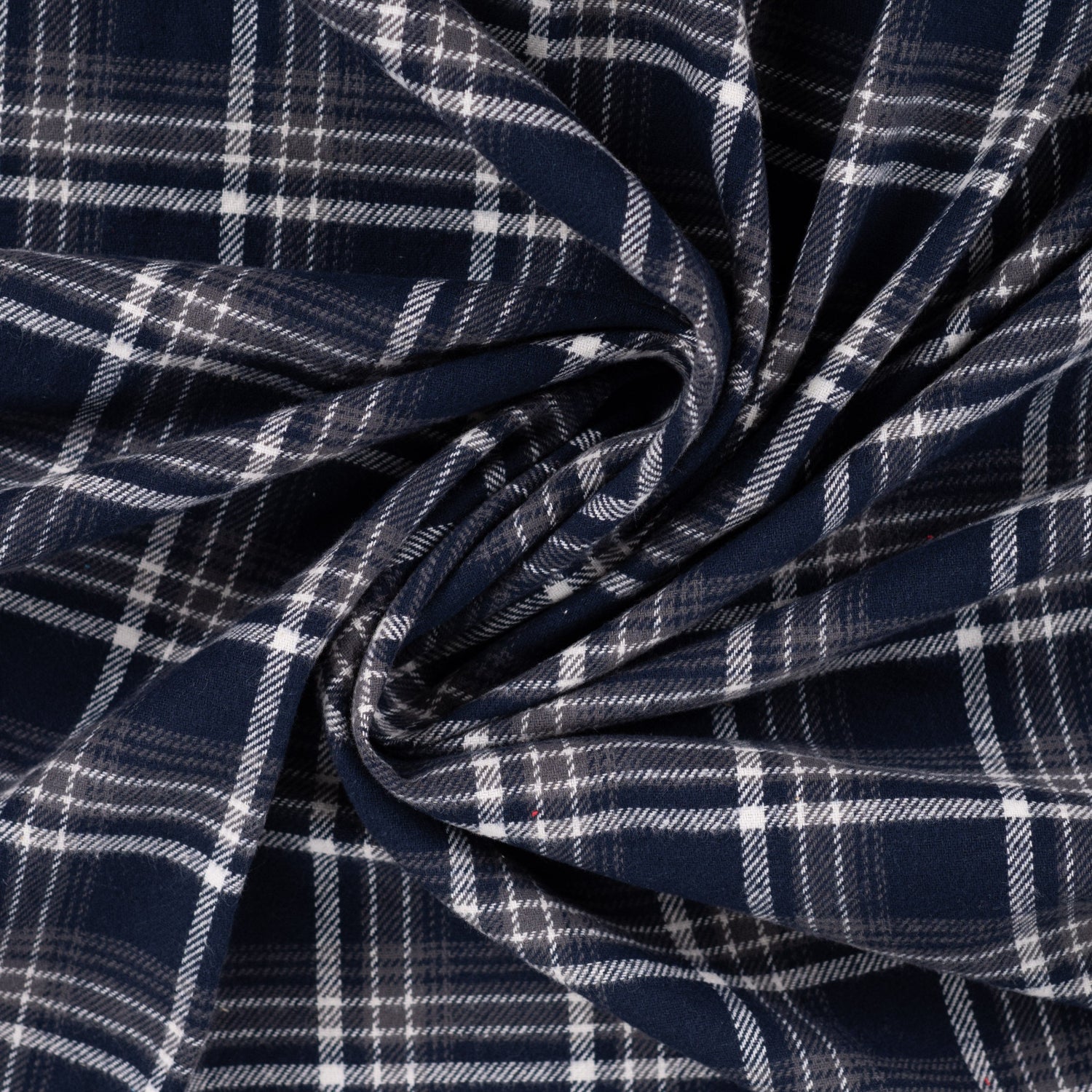 Yarn Dyed Flanell- Ruter, Mørk blå
