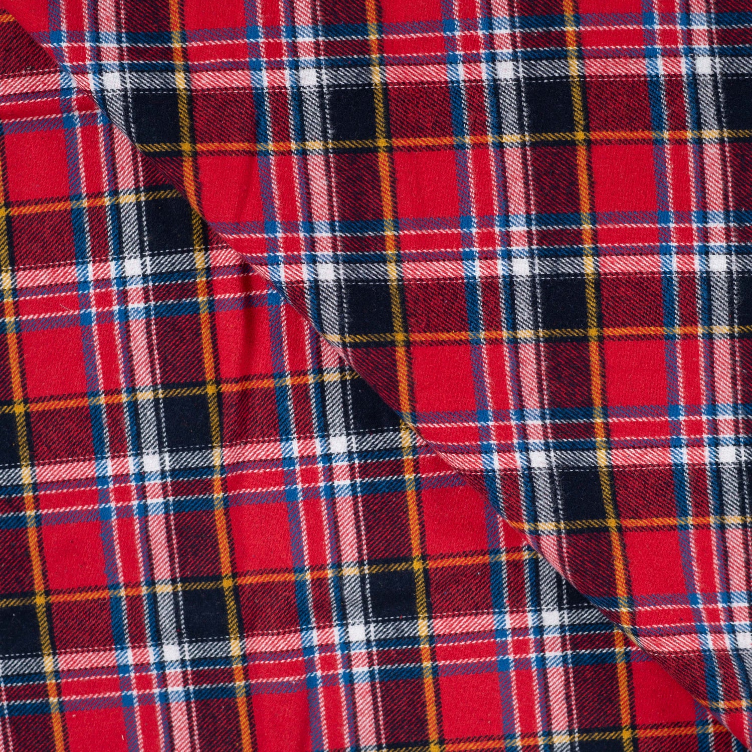 Yarn Dyed Flanell- Ruter, Rød og Mørk blå