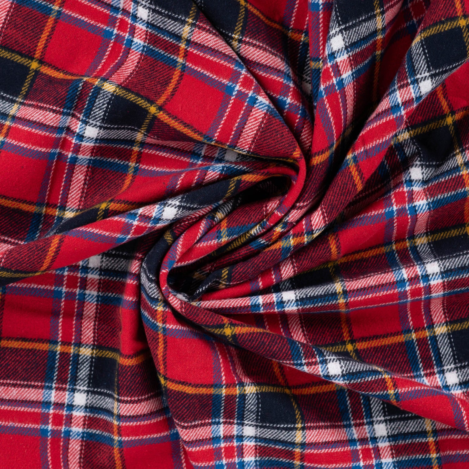 Yarn Dyed Flanell- Ruter, Rød og Mørk blå