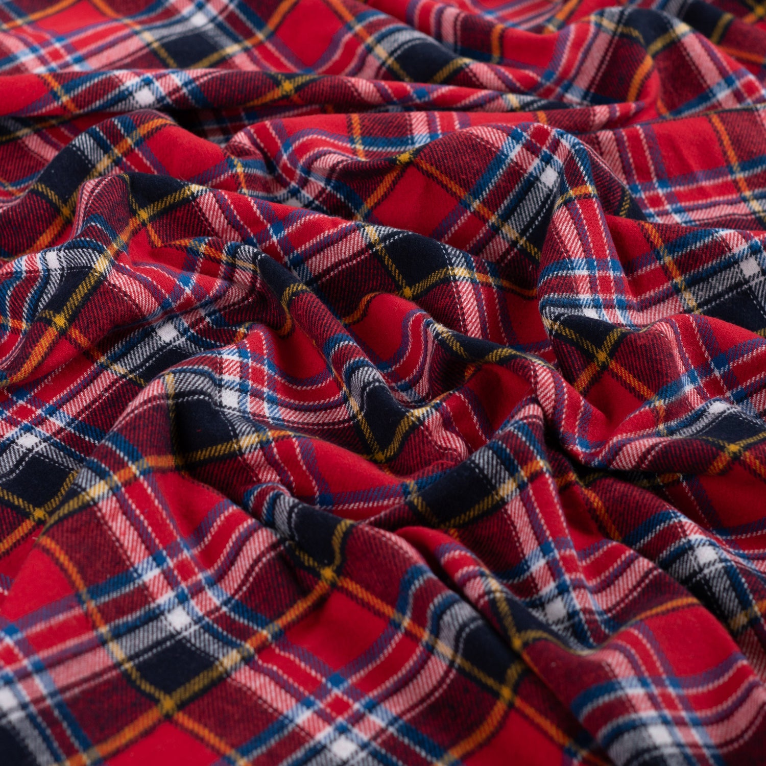 Yarn Dyed Flanell- Ruter, Rød og Mørk blå