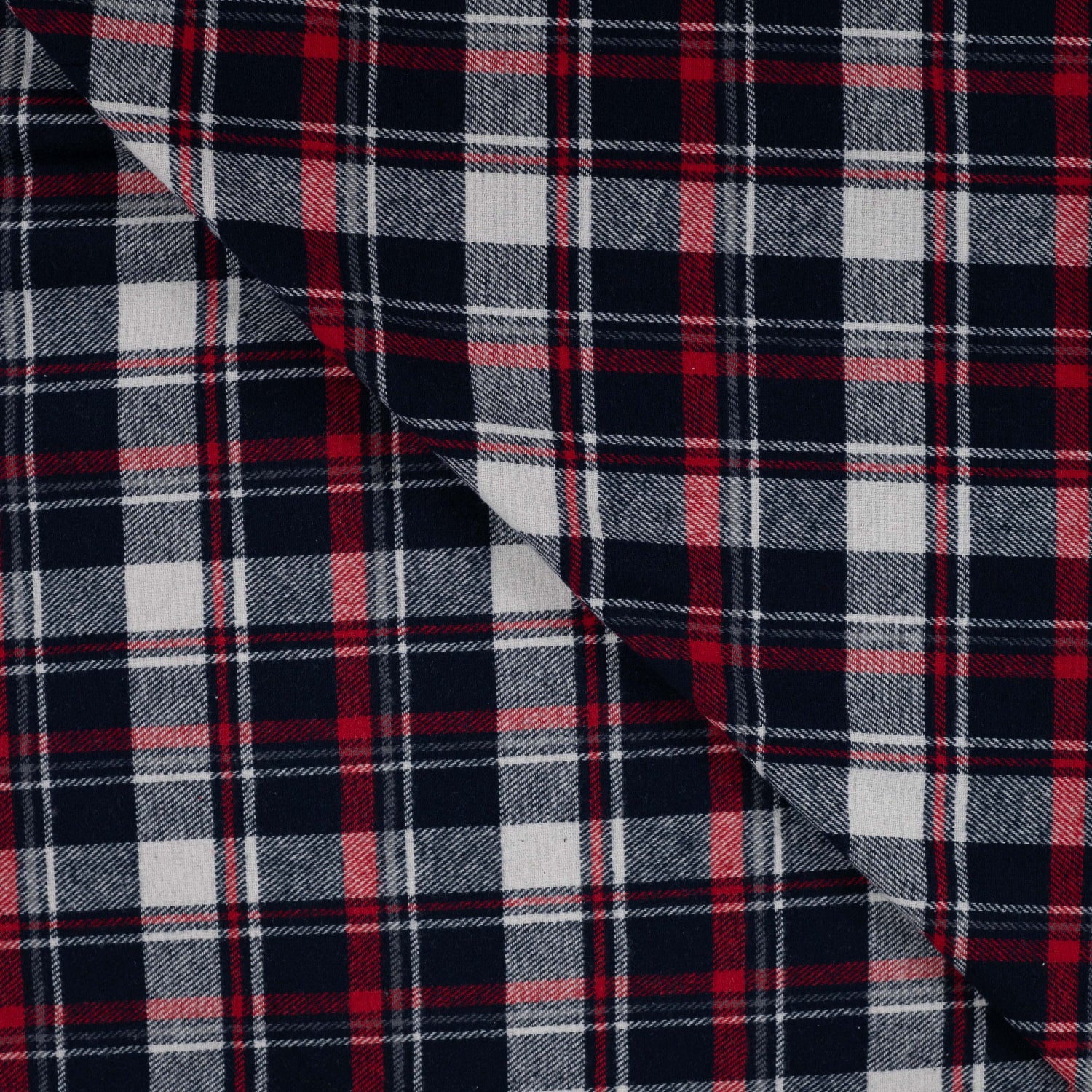 Yarn Dyed Flanell- Ruter, Rød og blå