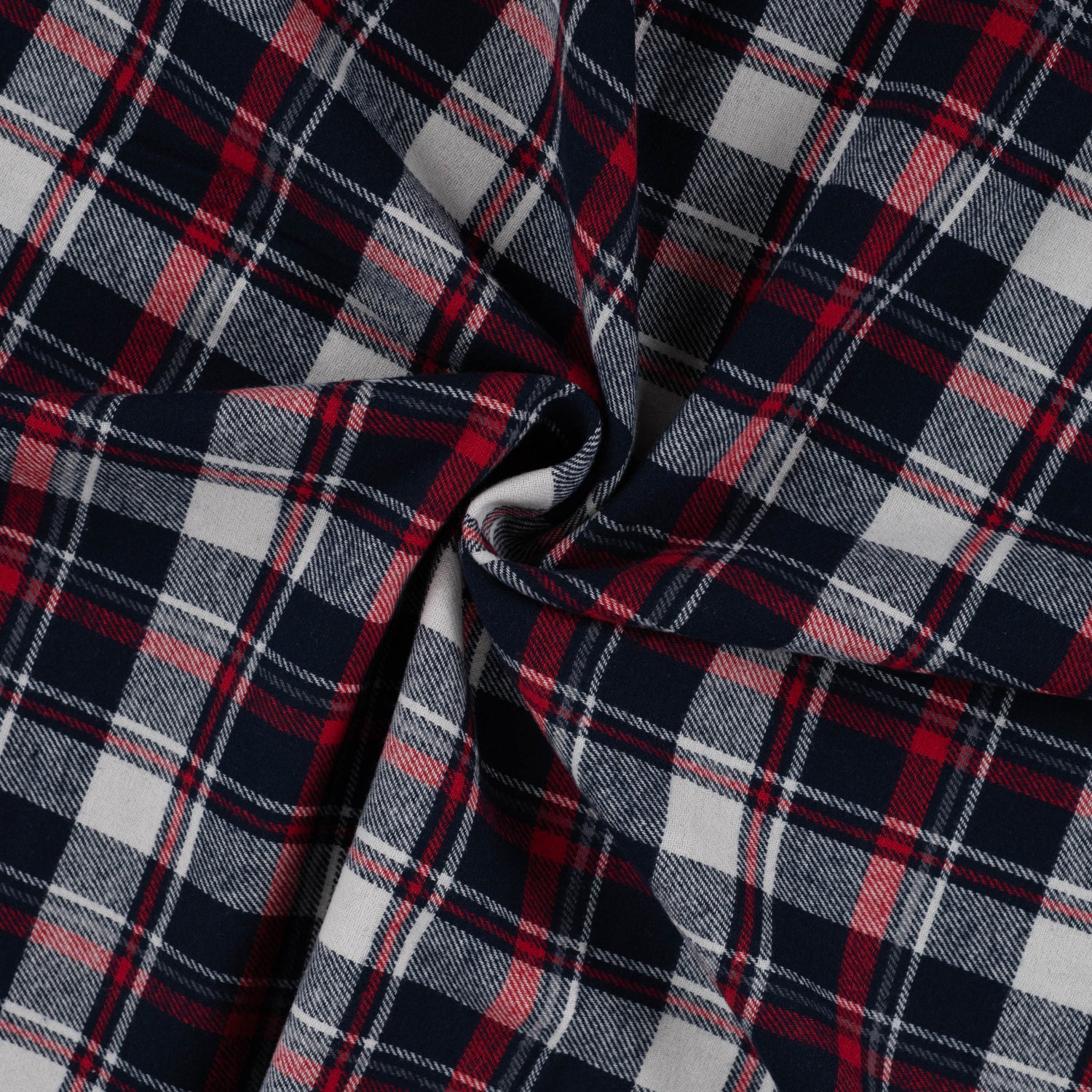 Yarn Dyed Flanell- Ruter, Rød og blå