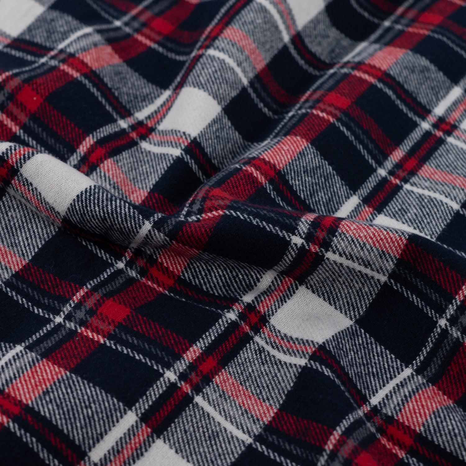 Yarn Dyed Flanell- Ruter, Rød og blå