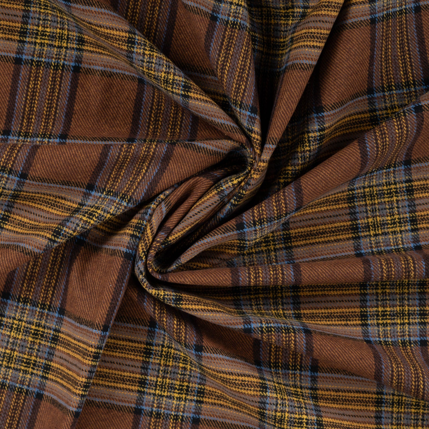 Yarn Dyed Flanell- Ruter, Soft brun